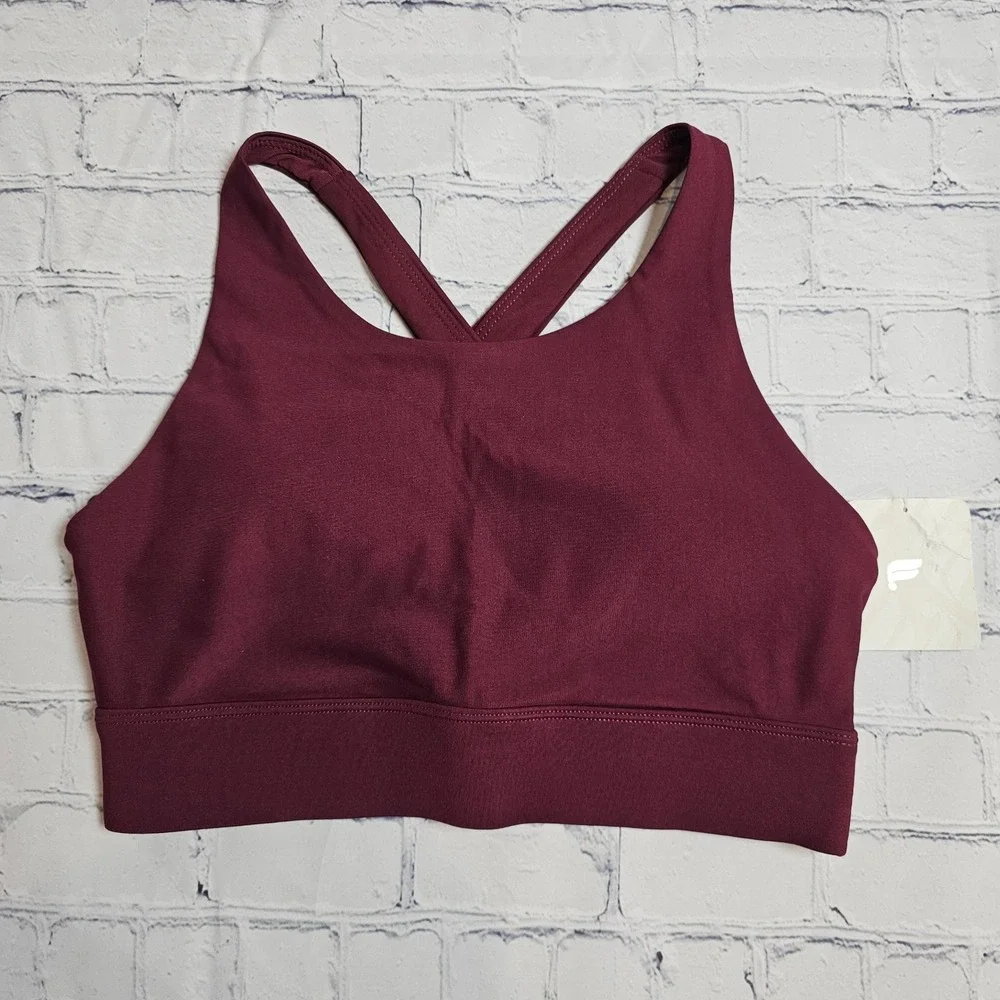 NEW Fabletics No-Bounce‎ High Impact Sports Bra Merlot XS